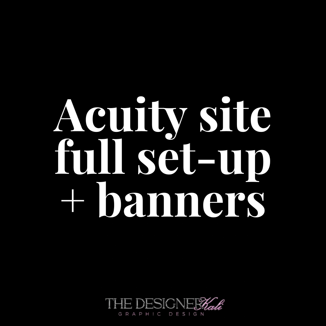 Acuity site full set-up & banner design